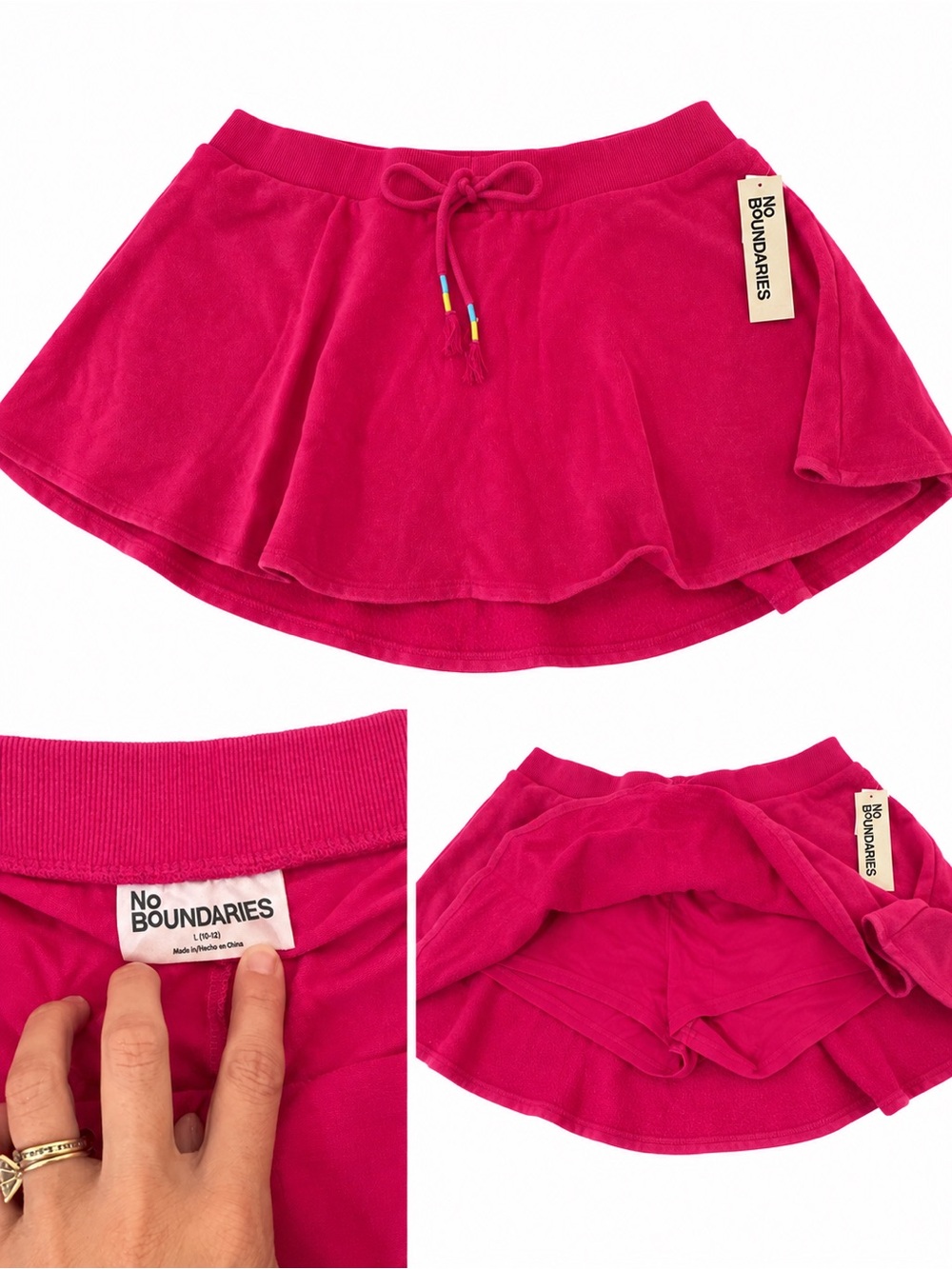 No Boundaries Hot Pink Skater Skort with Drawstring